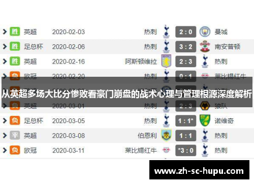 从英超多场大比分惨败看豪门崩盘的战术心理与管理根源深度解析 从英超多场大比分惨败看豪门崩盘的战术心理与管理根源深度解析